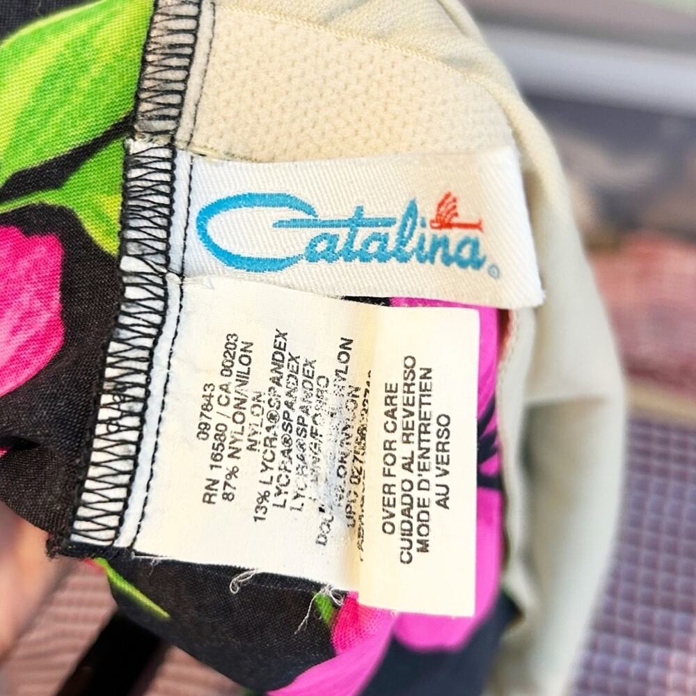 Catalina Black and Pink Floral Swim Top - Picture 3 of 5